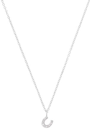 s.Oliver Kette mit Anhänger 925 Sterling Silber Mädchen Kinder Halsschmuck, mit Zirkonia synth., 37+3 cm, Silber, Hufeisen, Kommt in Schmuck Geschenk Box, 2032579