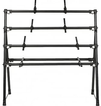 QUIK LOK - MKS4 Mehrfachständer aus Aluminium für 4 Keyboards, Schwarz