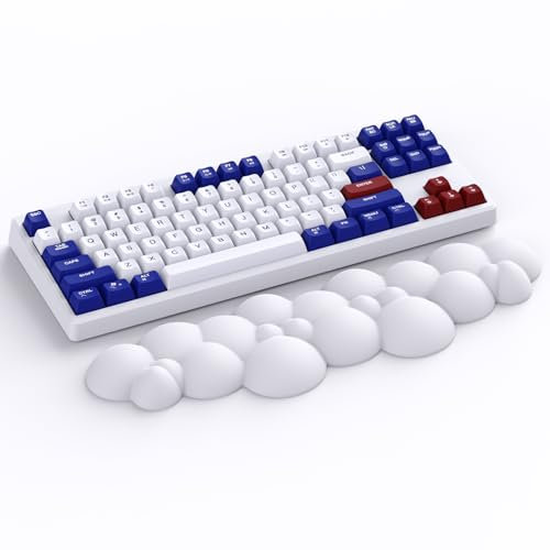 Attack Shark weiß Cloud Weiche, bequeme Tastatur-Handballenauflage, rutschfeste, ergonomische, Schreibtisch-Wrist, mechanische TKL/Gaming-Tastatur in voller Größe, 15,2 x 4,4 x 1,2 Zoll Wrist