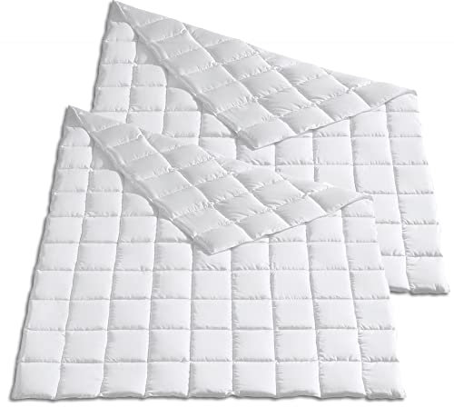 Häussling Home 2er Set Sommer Daunendecke 135x200 cm | Sommerdecke, Daunendecke Sommer, Made in Germany, 60% Daunen, auch für Allergiker geeignet, Bezug 100% Baumwolle, Füllgewicht 200 g