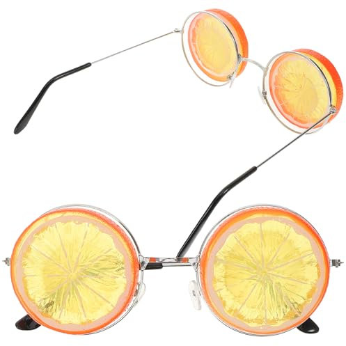 jojofuny 2 StüCk Lustige Partybrille Zitronenform: Strand Sonnenbrillen für Sommer Orange Zitrone Party - Brillen für Strandparty Accessoire, Hochzeit Fotorequisite