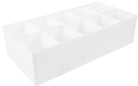 NUOBESTY Porte-monnaie Organiseur De Bureau Blanc 10 Compartiments Multifonctionnel Boîte à Pièces Tiroir-caisse Pour Bureau Et Commerce