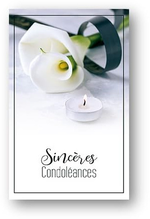 Editions Cely Lot de 5 - Cartes Sincères Condoléances - Enveloppes incluses - Papeterie Premium (Arum bougie 6117112)