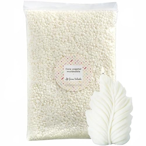 Cire végétale moulable de colza pour bougies naturelles et végétaliennes, haute dureté et consistance, point de fusion 52, 56 °C, idéale pour créer des bougies personnalisées, 1 000 g