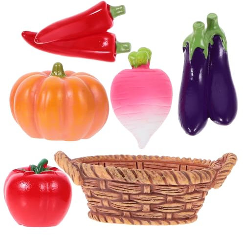 Garneck Tender Leaf Toys Puppenhaus Zubehör Dollhouse Zubehör 1 Set Harzkorb Puppenhaus Miniaturkörbe Nachahmung Von Lebensmitteln Miniatur Kürbis