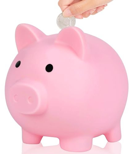 Piggy Banks,Unbreakable Money Bank,Cute Coin Cash Money Box,Chips,Money Bank,Cute Accessories (Pink)