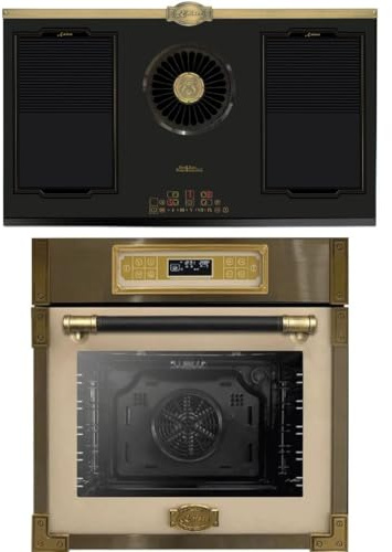 Kaiser EH 6726 ElfAD+ KCT 9365 IEm Four encastrable 80 l, électrique, verre anthracite, grill infrarouge, 11 fonctions de fonctionnement avec plaque à induction, rétro avec hotte aspirante intégrée