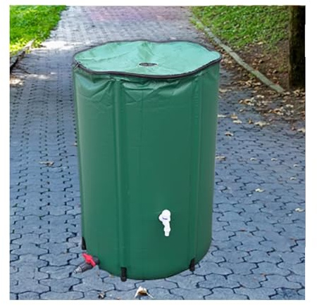 YPIOUREN Barril De Lluvia Plegable, Barril De Recolección De Agua De Lluvia Plegable, Almacenamiento Portátil De Líquidos De PVC, Barriles De Lluvia, For Jardín Y Césped Exterior(50L)