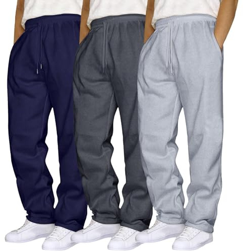 3 confezioni di pantaloni sportivi da uomo oversize in tessuto felpato pantaloni da tuta pantaloni elasticizzati in vita pantaloni da jogging per l'outdoor con tasche pantaloni comodi e morbidi