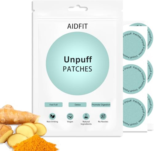 aidfit Unpuff Patches for Women – 30 Count De-Puffing Transdermal Patches with Ginger and Dandelion Root Extracts – Support Liver, Kidney & Digestive Health
