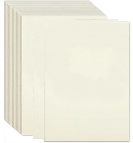 50 ark A4-skrivarpapper, elfenbensfärgat tjockt A4-papper (250 g/m²), fotokort, hantverkspapper, perfekt för målning, inbjudningar och scrapbooking