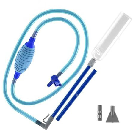 Rxgiasup Set di attrezzi per la pulizia degli acquari con design a sifone per uno scambio efficiente dell'acqua e la rimozione dello sporco. Set di pulizia per acquari con pompe a sifone