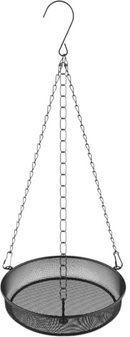Comedero de metal para pájaros, Redondo Comedero Colgante para Pájaros, Comedero Pajaros Exterior, comedero de metal para aves silvestres durante todo el año, para Jardín, Terraza y Granja (17,5 cm)