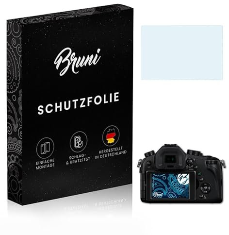 Bruni Película Protectora compatible con Panasonic Lumix DMC-FZ1000 Protector Película, claro Lámina Protectora (2X)