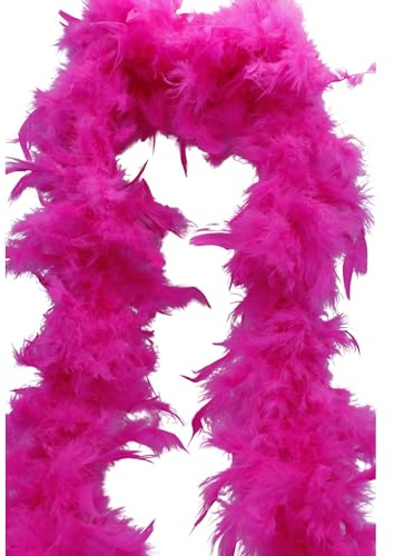 UV Floor Boa con plumas fluorescentes de calidad premium – Accesorio fluorescente – Fiesta – Disfraz – 1 m80 – Rosa fluorescente