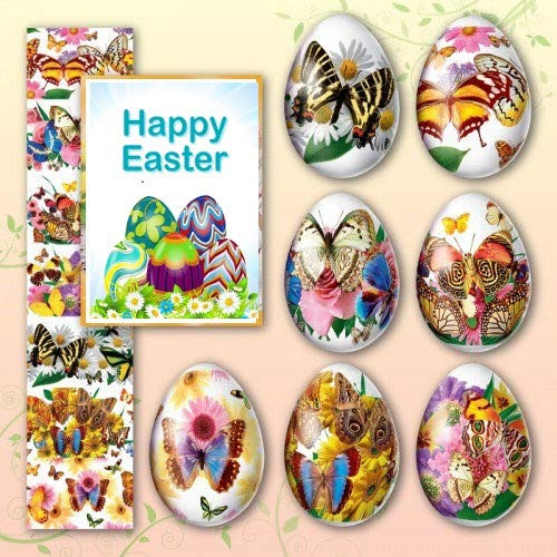 Lot of 2 * 7 Easter Egg Decoration Thermo Heat Shrink Sleeve Wraps Pysanka for 14 Easter Eggs