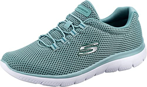 Skechers Femme Summits 12985 Espadrilles, Sage Mesh/ White Trim, 39.5 EU