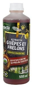 Protecta® - Liquide Attractif Guêpes & Frelons 500 ml - Attire Frelons Asiatiques & Européens - Formule Concentrée Ultra Efficace - Compatible Tous Pièges - Usage Extérieur