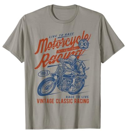 Retro Vintage Style Motorcycle Racing Distressed Design T-Shirt