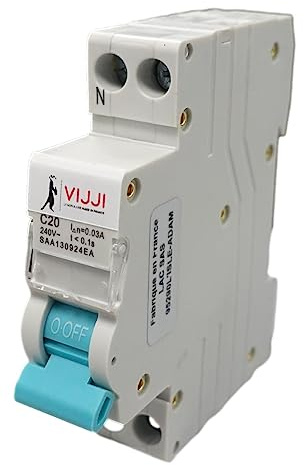 Carré Rouge - Disjoncteur Différentiel Vijji 2P 20A 30mA de Type A Spécial Chargeur Mobile pour Prises Renforcées, Courbe C, IP20 - Fabrication Française
