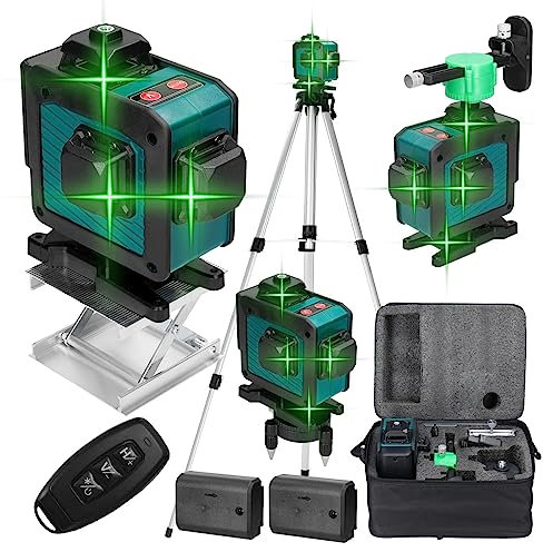 Weytoll 16 Lines Laser Level - 3° Self-Leveling Function, Omnidirectional Ground Wall Sticker Line With 1.2m Height Adjustable Tripod Stand & Rechargeable Battery 2 * 1200mAh