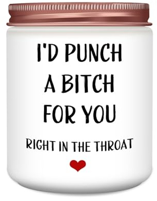 Homsolver Birthday Gifts for Women,Sister, Friend, Funny Perfect Anniversary, Christmas,Birthday,Valentines Day Gifts Ideas-I'd Punch A B for You Candles
