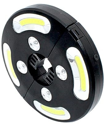 HOMSFOU Linterna Led Para Sombrilla Portátil Lúmenes Luz Cob y Colores Vivos Batería x Aa Con Pinza Ajustable Para Camping Terraza y Actividades Al Aire Negro