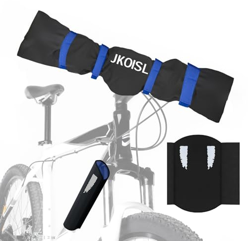 E-bike Protezione Batteria[Per una circonferenza del telaio di 32-40 cm] + Protezione Manubrio, JKOISL Set di 2 pezzi set di accessori per biciclette ebike
