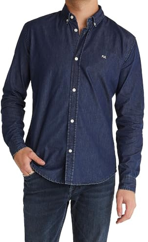 Pepe Jeans Camicia Classica Slim da Uomo, Blu (Denim-6C2), XL, Blu (Denim-6c2), XL