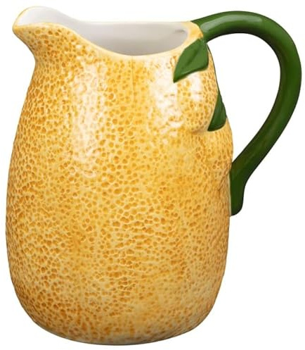 New Stunning Yellow Lemon Jug Large Lemon Shaped Ceramic Drinks Jug Pitcher, Lemon Vase Perfect for Dinner and Garden Parties -A58