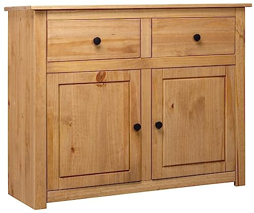 Frdhee Armadio da bar per soggiorno, credenza 93 x 40 x 80 cm, in legno di pino Panama per cucina, soggiorno, corridoio e sala da pranzo