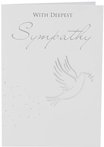 Piccadilly Greetings Group Ltd LOVELY SILVER DOVE WITH DEEPEST SYMPATHY GREETING CARD,white,7 x 5