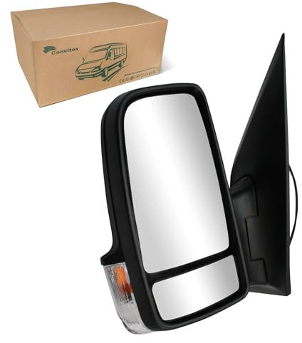Convitex Rétroviseur Gauche Extérieur pour Mercedes Spinter 906 année 2006-2018, Électrique, Bras Court, Glace Convexe Chauffant Avec Clignotant 16W LEFT, COMPLETE MIRROR, ELECTRICAL