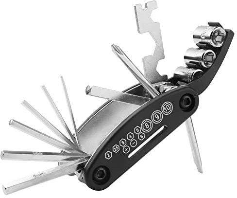 FLOTRUTE 16 in 1 Fahrrad-Multitool,Fahrrad Werkzeugset,Fahrrad Werkzeug Unterwegs,Multifunktionswerkzeug Fahrrad, Faltbares Reparatur Werkzeug Set für die Fahrrad-Reparatur