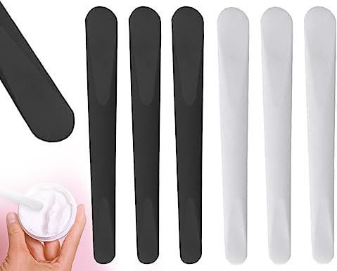 KAPSING 6 Stück spatel kosmetik, Kosmetikspatel, maskenpinsel, Plastik Make-Up Spatel, Creme Löffel für Gesichtsmaske (weiß und schwarz)