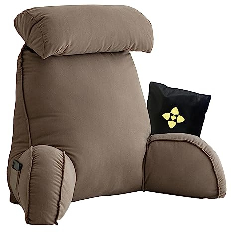 Ergonomico Cuscino da Lettura con Braccioli e Collo Staccabile,Cuscini da Lettura per Letto e Divano,Multifunzione Cuscino Lettura,Cuscino di Supporto per Giocare,Leggere,Guardare la TV