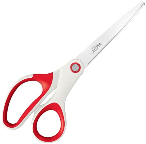 Leitz WOW Titansax, Kvalitetssax för Höger- och Vänsterhänta, Röd Sax för Kontoret eller Hemmet, Ergonomiskt Handtag, 8 x 1,7 x 20,5 cm, 53192026