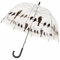 SIDCO Regenschirm transparent Automatikschirm Stockschirm Vögel Schwalben Schirm
