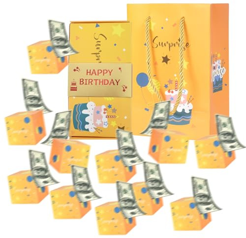 Scatola Regalo DIY, Scatola Regalo a Sorpresa, Scatola per Regalo Esplosiva Coriandoli, Happy Birthday Pop Up Mystery Box, Confezione Regalo di Compleanno per Genitori, Amanti e Amici