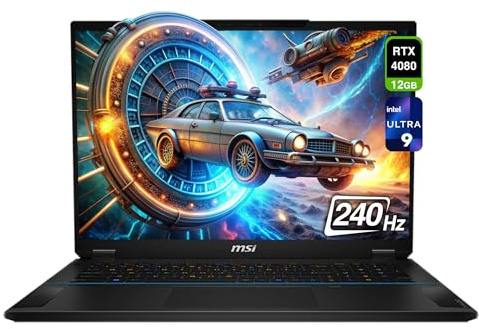 msi Stealth 18 AI Studio Gaming Laptop, Intel Ultra 9-185H, 64 GB DDR5 RAM, 1 TB PCle SSD, 18” QHD+ (2560x1600) 240Hz, Nvidia G-Force RTX 4080, Backlit Keyboard, W11 Home