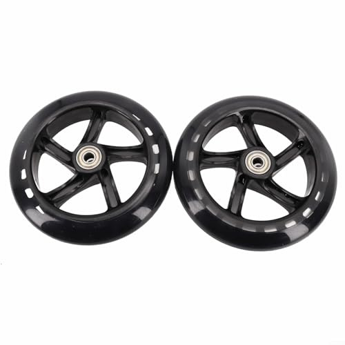 2er-Pack Scooter-Rad, 125mm - 200mm Scooter-Räder mit Lagern für Roller, Rollschuhe, Trolleys, Zentrumsloch-Durchmesser 8mm (145mm*30mm durchscheinend)