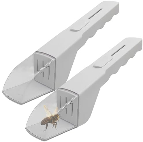 Fånga-insekter, 2 st insektsfångande verktyg, extra lång, bärbar och transparent, levande insektsfälla multiverktyg och lätt verktyg för hem och trädgård (vit)