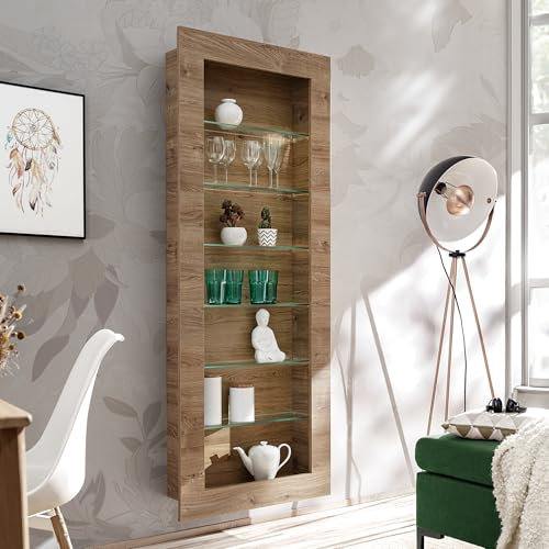 Komodee Vitrina como, Roble Miel – Colgante, para salón o Dormitorio