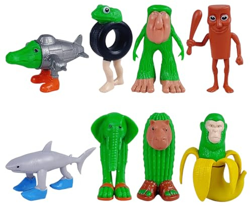 OUDQFCJ Juego de 8 unidades, Divertidas figuras de juguete Tung Tung Sahur, Set de memes de Internet para Brainrot, Tralalero Tralala para niños y adultos, Fans de los juguetes a partir de 6 años