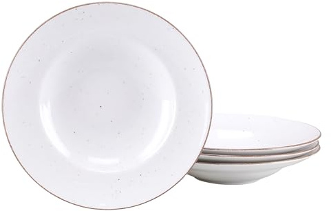 Creatable, 24848, serie Vintage Nature, 4-delat porslinsset för 4 personer, pastatallrikar av porslin, diskmaskins- och mikrovågsugnssäkra, tillverkad i Europa