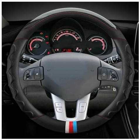Bilrattskydd Rattöverdrag I Kolfiber + Läder För Kia För Sportage 3 2011-2014, För Kia För Ceed, För Cee'd 2010-2012 Handtagsskydd(Svart)
