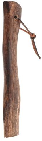 Durlo Manico per ascia con anello in pelle, manico per ascia di ricambio lungo 260 mm con cuneo, struttura in legno liscio, manici per ascia resistenti agli urti per la coltivazione di alberi
