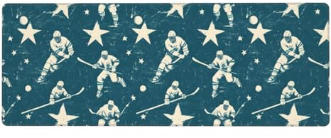 Tapis de souris de jeu rétro imprimé joueurs de hockey 30,5 x 80 cm, grand tapis de souris pour clavier d'ordinateur, tapis de bureau antidérapant, tapis de souris pour bureau, maison, accessoires de