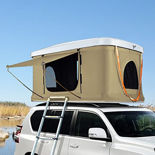 Tienda de campaña de techo rígido para 2-3 personas, tienda de campaña desplegable impermeable con escalera para SUV y camiones, perfecta para acampar y viajes al aire libre