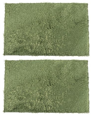 UKCOCO Tappetini per Terrario Rettile 2 Unitá in Cotone Verde Muschio Imitazione per Substrato Tartarughe e Rettili Accessori Terrario Comfort e Isolamento Termico